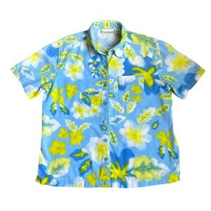 5/$25 Sunbay Cotton Vintage Linen/Cotton Blend Button up Top Size Medium